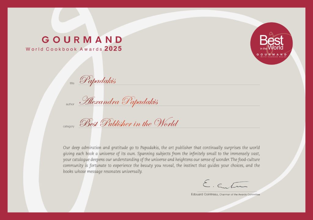Gourmand Awards Certificate - Papadakis, Best Publisher in the World